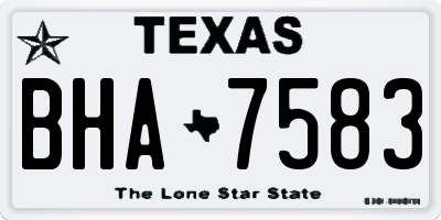 TX license plate BHA7583