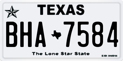 TX license plate BHA7584