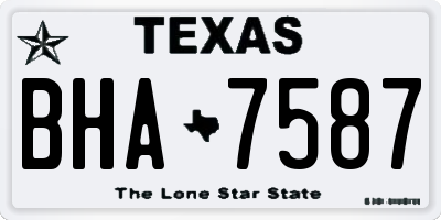 TX license plate BHA7587