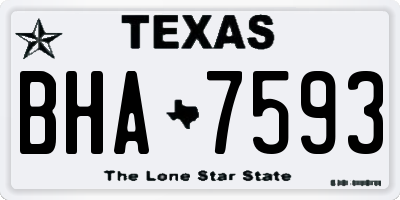 TX license plate BHA7593