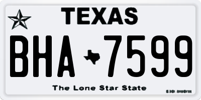 TX license plate BHA7599