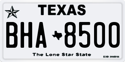 TX license plate BHA8500