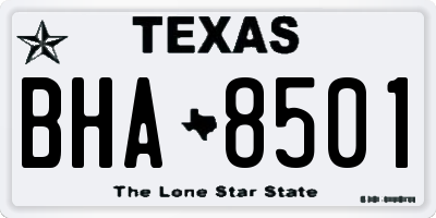 TX license plate BHA8501
