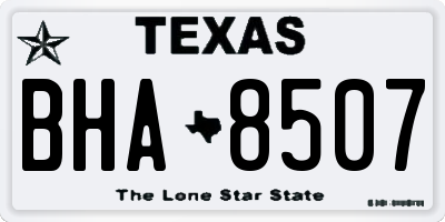 TX license plate BHA8507