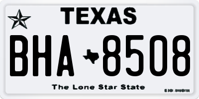 TX license plate BHA8508