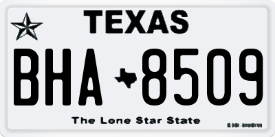 TX license plate BHA8509