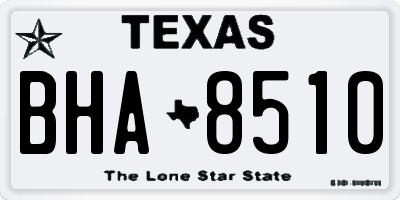 TX license plate BHA8510