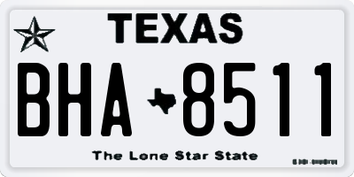 TX license plate BHA8511