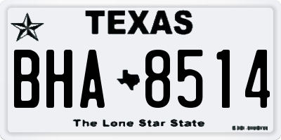 TX license plate BHA8514