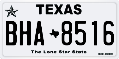 TX license plate BHA8516