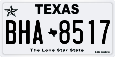 TX license plate BHA8517