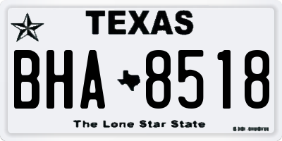 TX license plate BHA8518