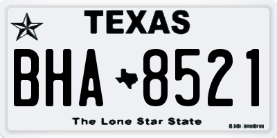 TX license plate BHA8521