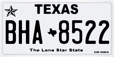 TX license plate BHA8522