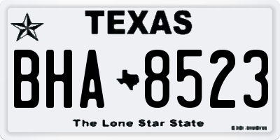 TX license plate BHA8523