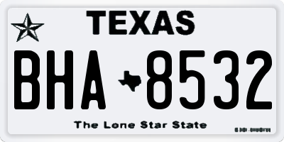 TX license plate BHA8532