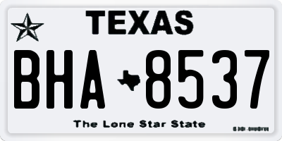 TX license plate BHA8537