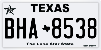 TX license plate BHA8538