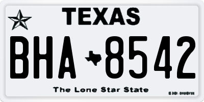 TX license plate BHA8542