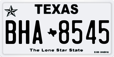 TX license plate BHA8545