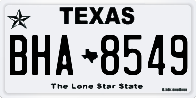 TX license plate BHA8549