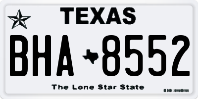 TX license plate BHA8552