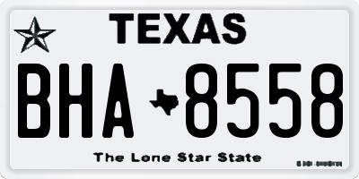 TX license plate BHA8558