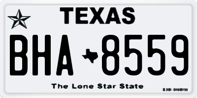 TX license plate BHA8559