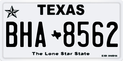 TX license plate BHA8562