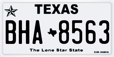 TX license plate BHA8563