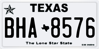 TX license plate BHA8576