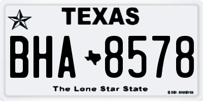 TX license plate BHA8578