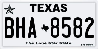 TX license plate BHA8582