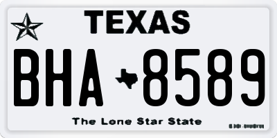 TX license plate BHA8589