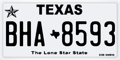 TX license plate BHA8593