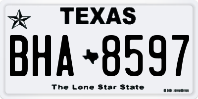 TX license plate BHA8597