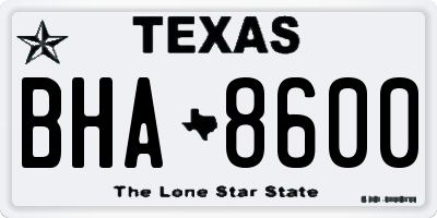 TX license plate BHA8600