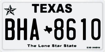 TX license plate BHA8610