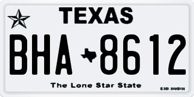 TX license plate BHA8612