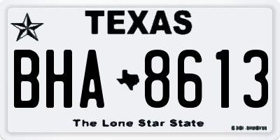 TX license plate BHA8613