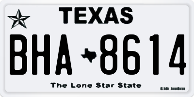 TX license plate BHA8614