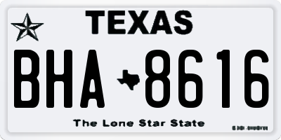 TX license plate BHA8616