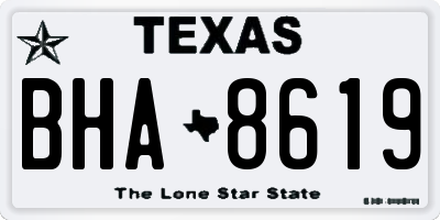 TX license plate BHA8619