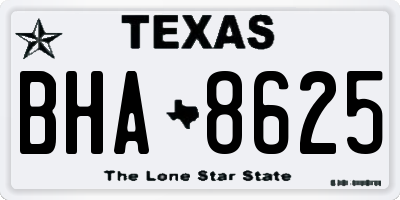 TX license plate BHA8625