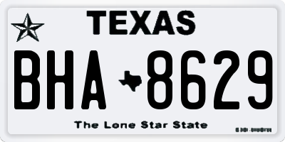TX license plate BHA8629