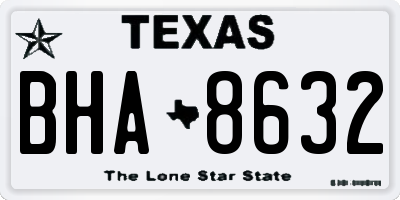 TX license plate BHA8632