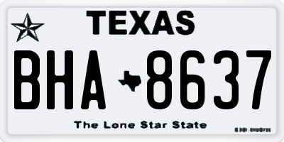 TX license plate BHA8637