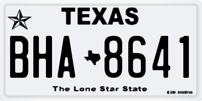 TX license plate BHA8641