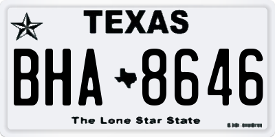 TX license plate BHA8646