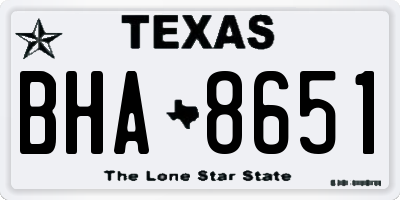 TX license plate BHA8651
